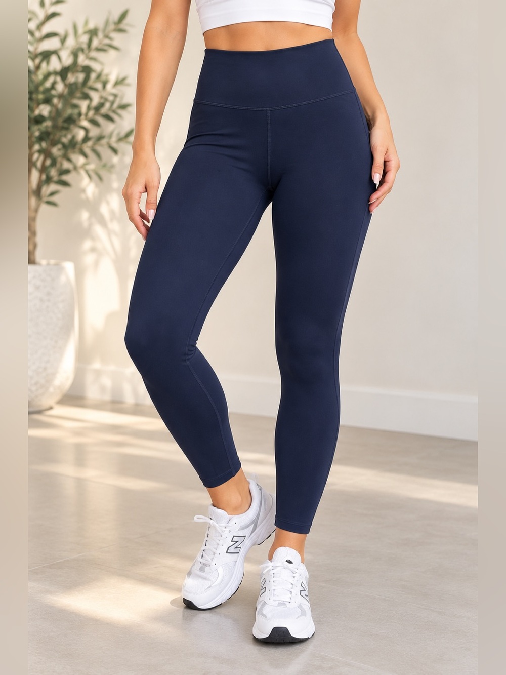Manduka Foundation High Rise Leggings Women XL Navy Yoga 7/8 NWT